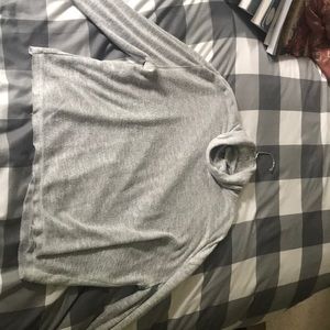 Heather Grey Cowl Neck Lightweight Sweater